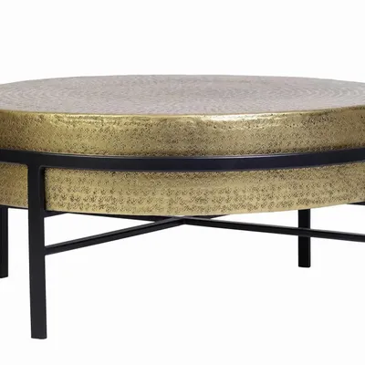 Coffee tables - Coffee table with bronze top and black metal legs - GINER Y COLOMER