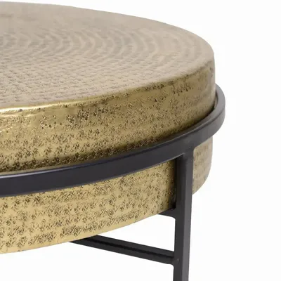 Tables basses - Table basse avec plateau en bronze et pieds en métal noir - GINER Y COLOMER