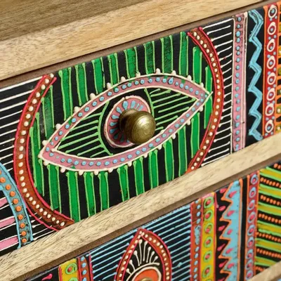 Chests of drawers - Chest of drawers in natural and multi-colored mango wood - GINER Y COLOMER