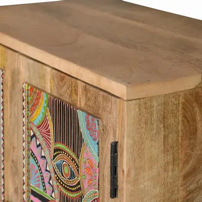 Chests of drawers - Hand-decorated natural mango wood chest of drawers - GINER Y COLOMER