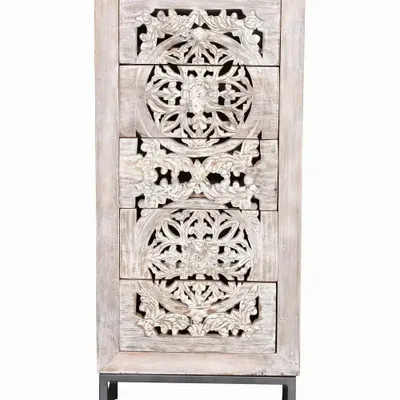 Chests of drawers - Mango wood chest of drawers and metal legs - GINER Y COLOMER