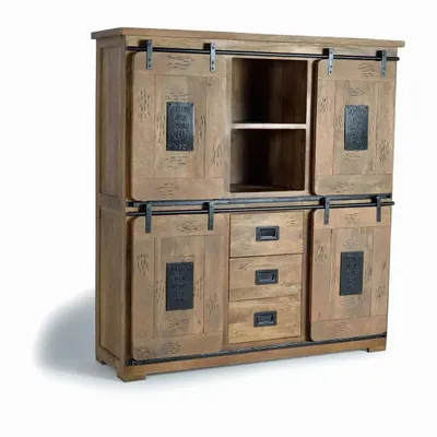 Sideboards - Mango wood and metal dresser - GINER Y COLOMER