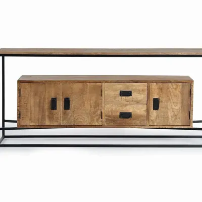 Buffets - Buffet en bois de manguier et métal - GINER Y COLOMER