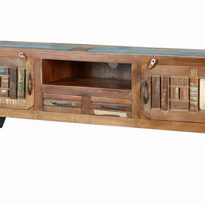 TV stands - Exclusive TV cabinet in multicolored recycled wood - GINER Y COLOMER