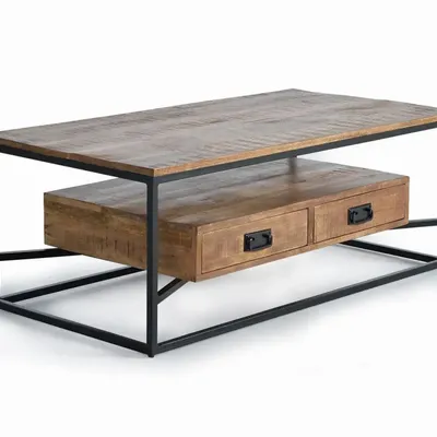 Tables basses - Table basse en bois de manguier et métal - GINER Y COLOMER
