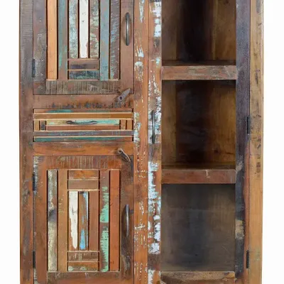 Sideboards - Mango wood display case and multicolored metal legs - GINER Y COLOMER