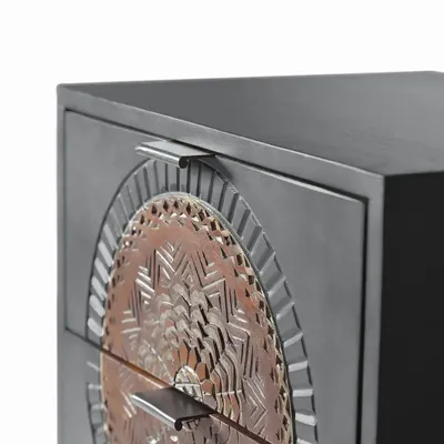 Commodes - Commode en manguier et pieds en métal gris et marron - GINER Y COLOMER