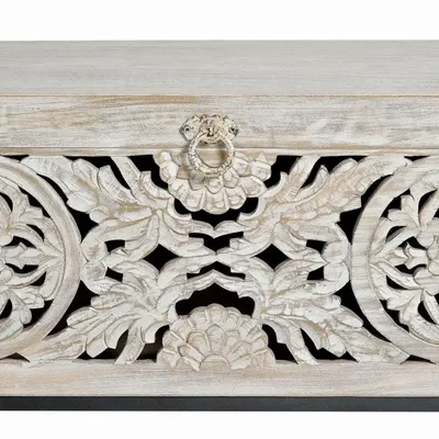 Storage boxes - Mango wood chest and aged white metal legs - GINER Y COLOMER