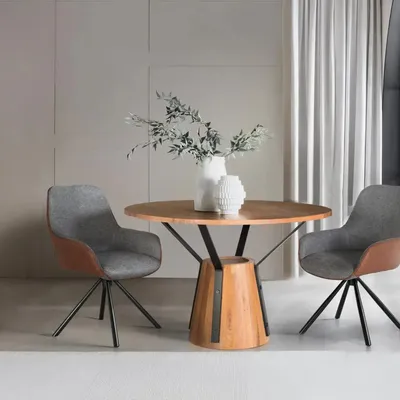 Chairs - Set of 2 fabric covered swivel chairs - GINER Y COLOMER