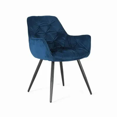 Chairs - Set of two chairs covered in velvet and steel legs - GINER Y COLOMER