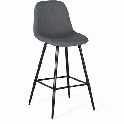 Stools - Set of four stools covered in gray fabric - GINER Y COLOMER