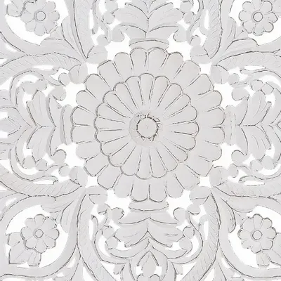 Beds - Antique White Hand Carved Headboard - GINER Y COLOMER