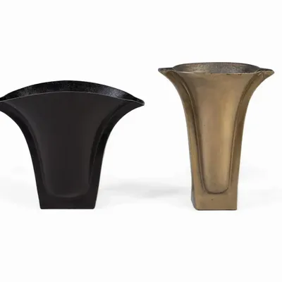 Vases - Set of two raw aluminum vases - GINER Y COLOMER