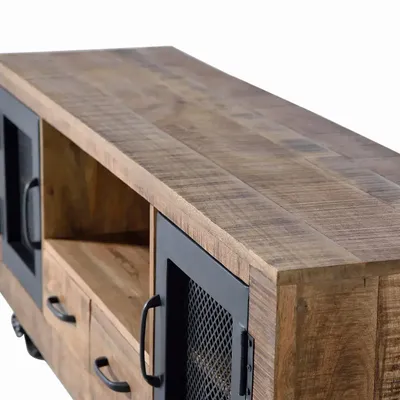 TV stands - TV cabinet in mango wood and natural metal - GINER Y COLOMER