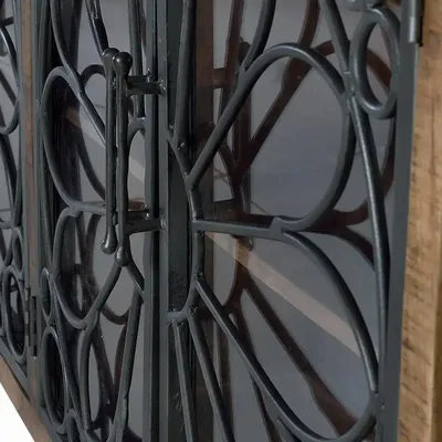 Sideboards - Sideboard in mango wood and black metal - GINER Y COLOMER