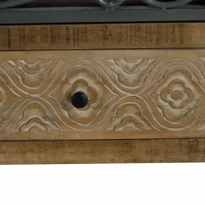 Sideboards - Aged brown mango wood display case - GINER Y COLOMER