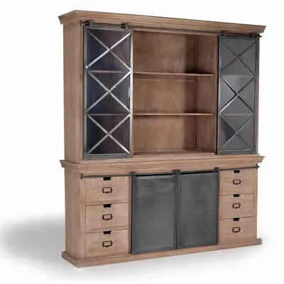 Wardrobe - Industrial style wardrobe in mango wood - GINER Y COLOMER