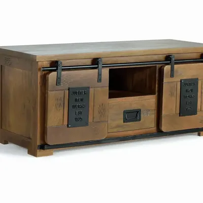 Meubles TV - Meuble TV en bois manguier et métal - GINER Y COLOMER