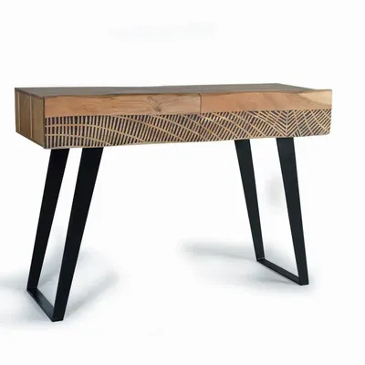 Console table - Acacia wood and metal console - GINER Y COLOMER