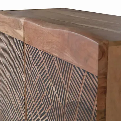 Sideboards - Acacia wood and metal sideboard - GINER Y COLOMER