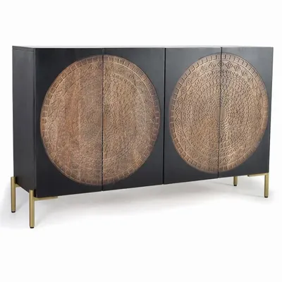 Sideboards - Mango wood and metal sideboard - GINER Y COLOMER