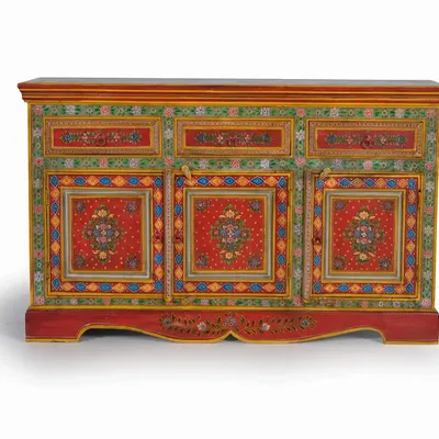 Sideboards - Wooden sideboard in mango wood and hand-painted MDF - GINER Y COLOMER