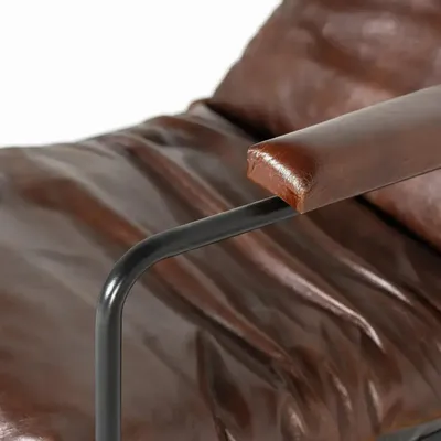 Fauteuils - Fauteuil cuir marron et métal - GINER Y COLOMER