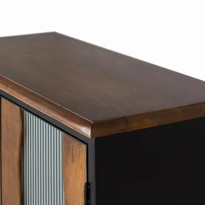 Buffets - Buffet bois manguier et métal noir - GINER Y COLOMER