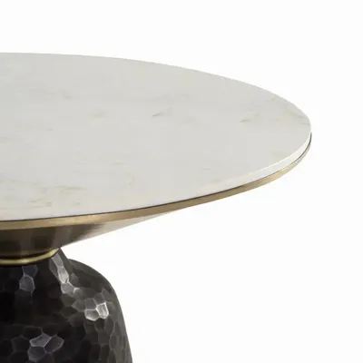 Tables basses - Table basse marbre blanc et métal noir - GINER Y COLOMER