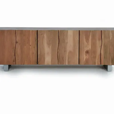 Sideboards - Acacia wood and metal sideboard - GINER Y COLOMER