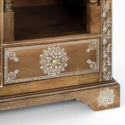 Consoles - Console en bois manguier avec teinte naturelle et blanche - GINER Y COLOMER