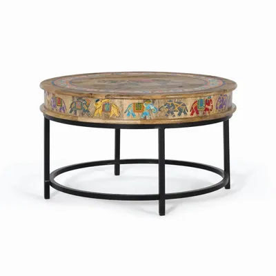 Tables basses - Table basse en bois manguier et métal - GINER Y COLOMER