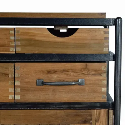 Sideboards - Sideboard in teak and mango wood and metal - GINER Y COLOMER