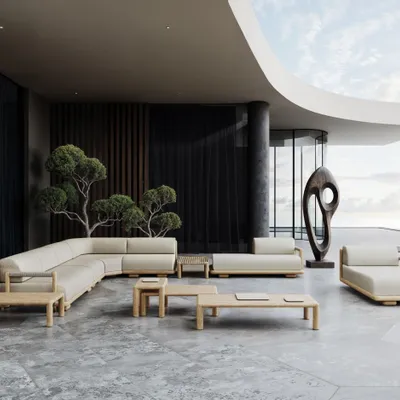 Canapés de jardin - Ensemble modulaire Caleo-natural - SNOC