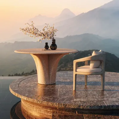 Lawn tables - Savio-ash Round Dining Table - SNOC