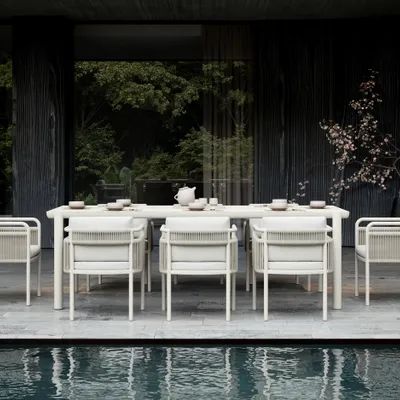 Lawn tables - Link-bisque Dining Set For 8 - SNOC