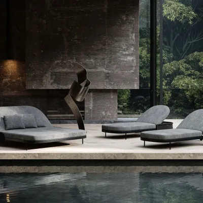 Lawn sofas   - Miura-nightfall Sun Lounger - SNOC