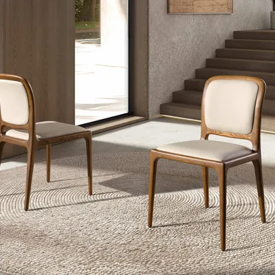 Chaises - Chaise en similicuir crème - ANGEL CERDÁ