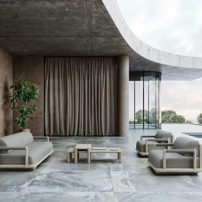 Lawn sofas   - Caleo-ash Lounge Set - SNOC