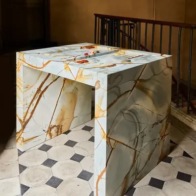 Game tables - Backgammon Jamileh — sculptural marble or onyx game table - LIVINGSTONE