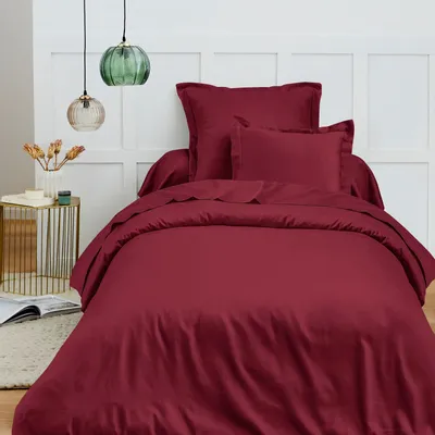 Bed linens - 100% Cotton Duvet Cover 140 x 200 cm Garnet - COTON PUR