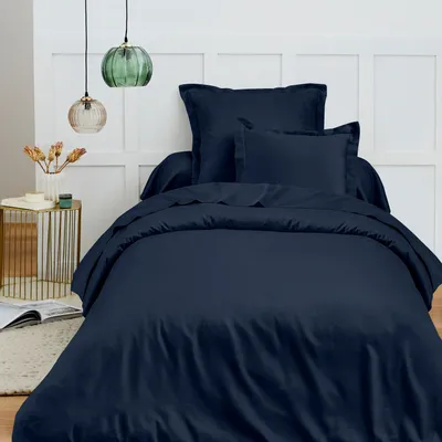 Bed linens - 100% Cotton Duvet Cover 140 x 200 cm Midnight Blue - COTON PUR