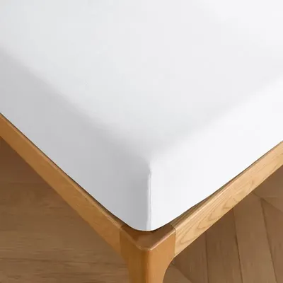 Bed linens - Fitted sheet 100% Cotton 180 x 200 cm Snow - COTON PUR