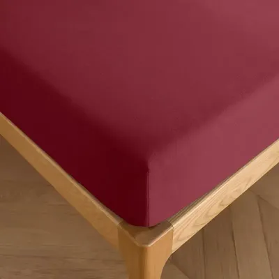 Bed linens - 100% Cotton Fitted Sheet 140 x 190 cm Garnet - COTON PUR