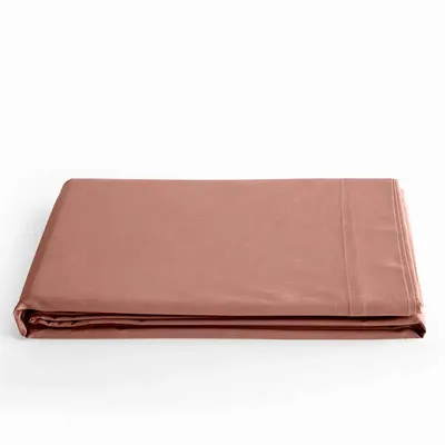 Bed linens - 100% Cotton Flat Sheet 180 x 290 cm Old Pink - COTON PUR