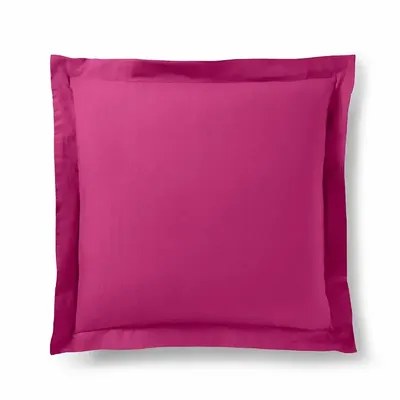 Linge de lit - Taie d'oreiller 100% Coton Volant plat piqué 63 x 63 cm Magenta - COTON PUR