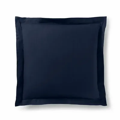 Linge de lit - Taie d'oreiller 100% Coton Volant plat piqué 63 x 63 cm Bleu Nuit - COTON PUR