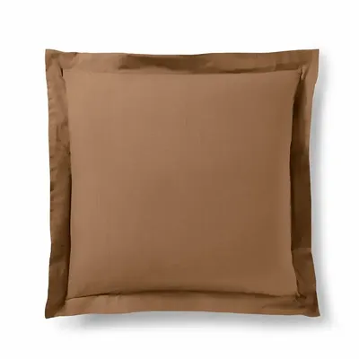 Linge de lit - Taie d'oreiller 100% Coton Volant plat piqué 63 x 63 cm Taupe - COTON PUR