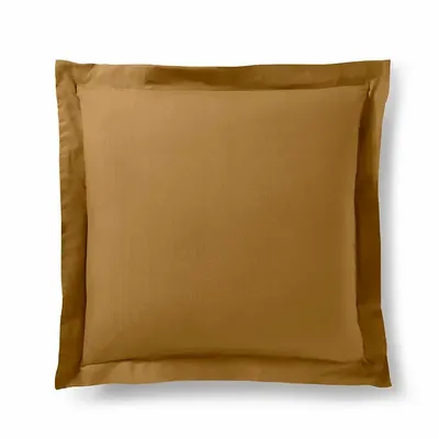 Linge de lit - Taie d'oreiller 100% Coton Volant plat piqué 63 x 63 cm Caramel - COTON PUR