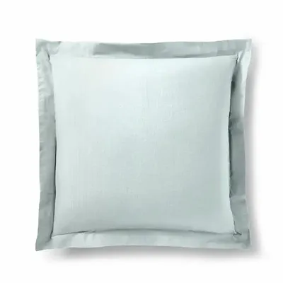 Bed linens - 100% Cotton Pillowcase Flat Ruffle Quilted 63 x 63 cm Mint - COTON PUR